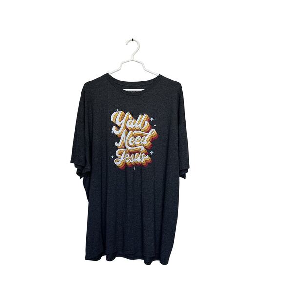 DOM ODM | T Shirt Mens Large Gray Short Sleeve Crew Neck Yall Need Jesus 3X - Picture 1 of 5